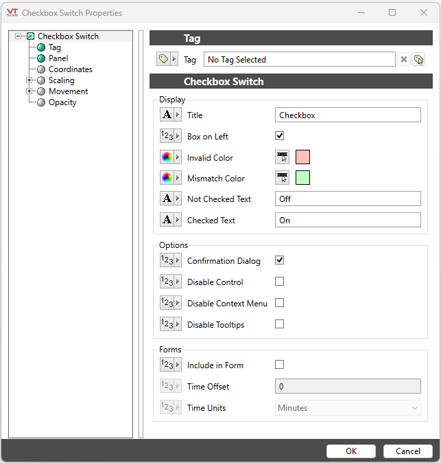 This widget has a wide range of settings for its appearance and behaviour.