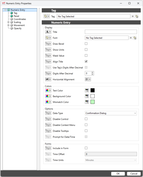 This widget has a wide range of settings for its appearance and behaviour.