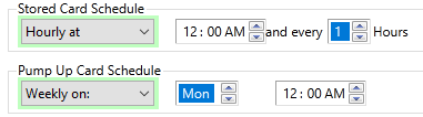 Schedules are disabled by default. Click the 'disabled' drop-down and select another option for more options to appear.