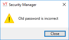 Old password is incorrect