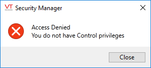 Access denied - no control privileges