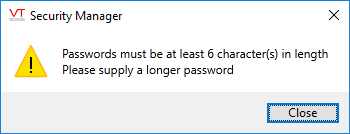 Password too short