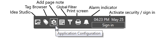 Toolbar button for the Application Configuration dialog